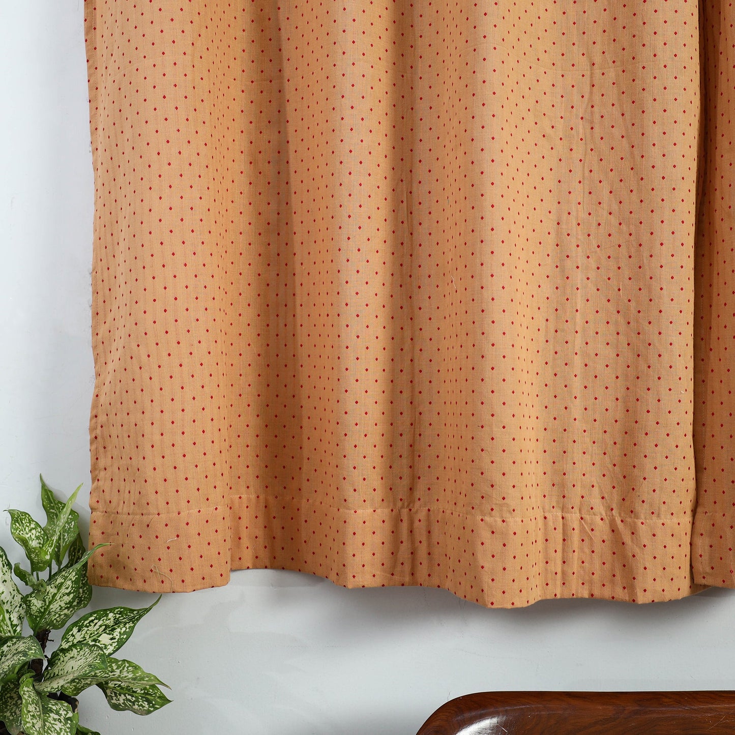  Beige Cotton Window Jacquard Curtain (5 x 3 Feet)