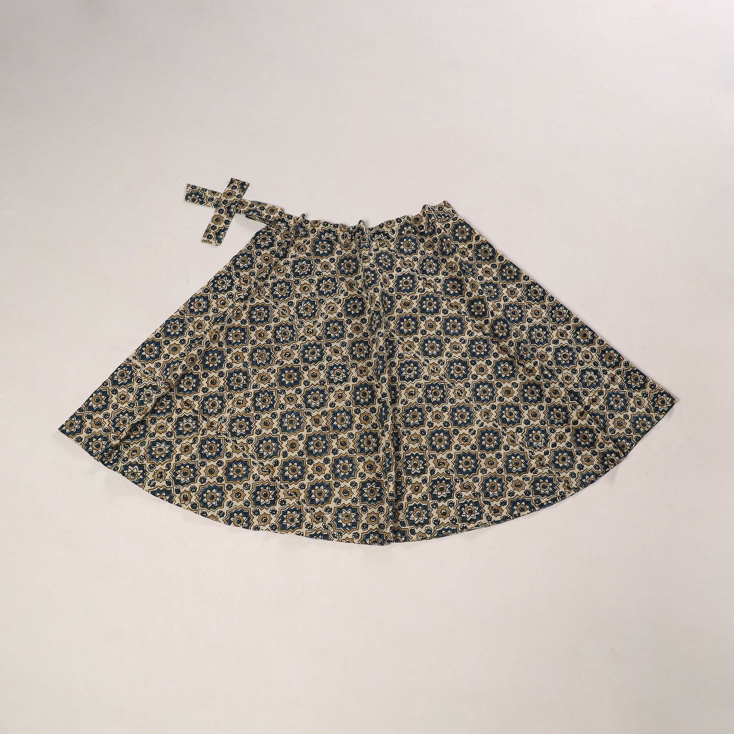 Beige - cotton wrap around skirt 30 - handcrafted