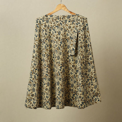 Beige - cotton wrap around skirt 46 - handcrafted