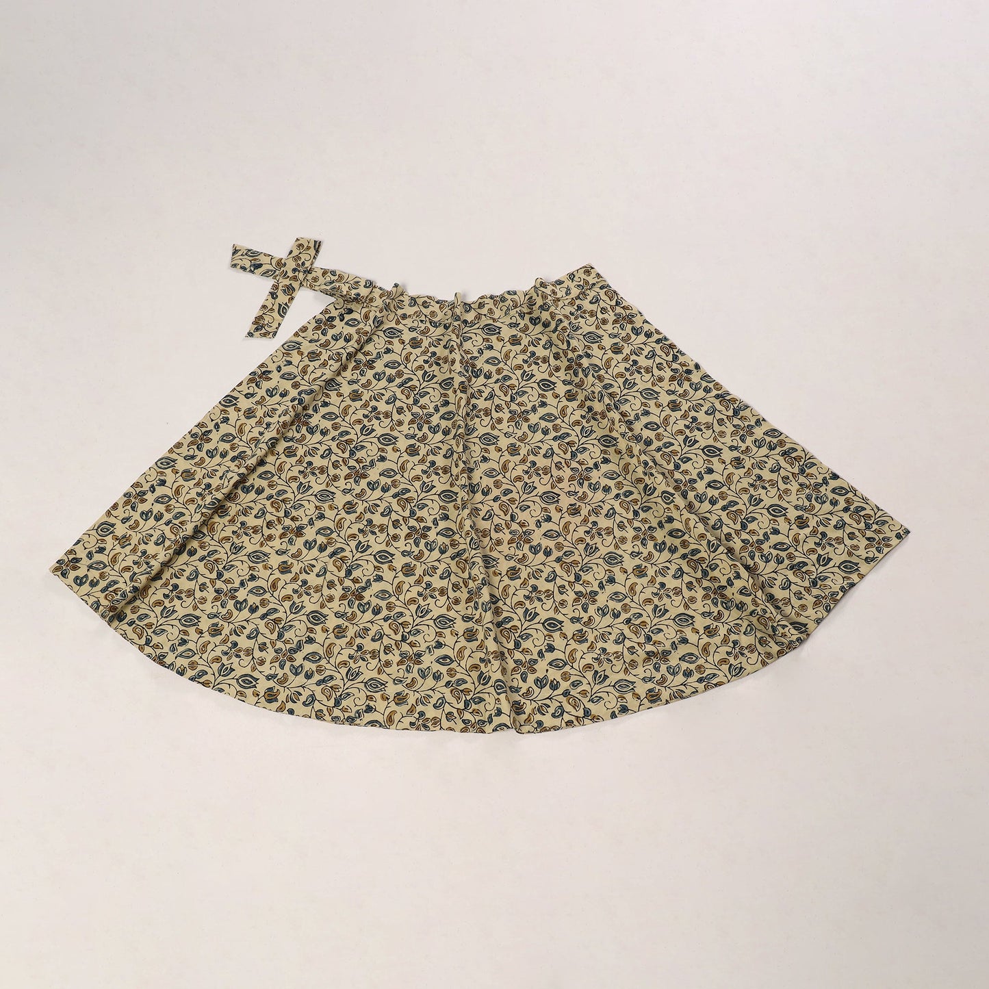 Beige - cotton wrap around skirt 46 - handcrafted