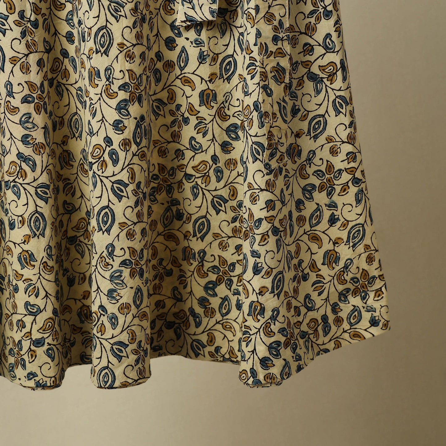 Beige - cotton wrap around skirt 46 - handcrafted