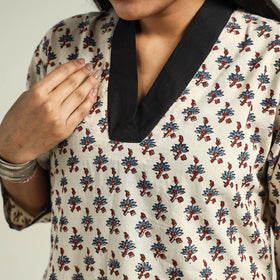 Buy Ajrakh Hand Block Printed Cotton Kurta Online at iTokri.com