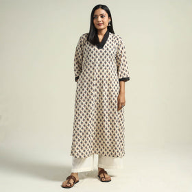 Buy Ajrakh Hand Block Printed Cotton Kurta Online at iTokri.com