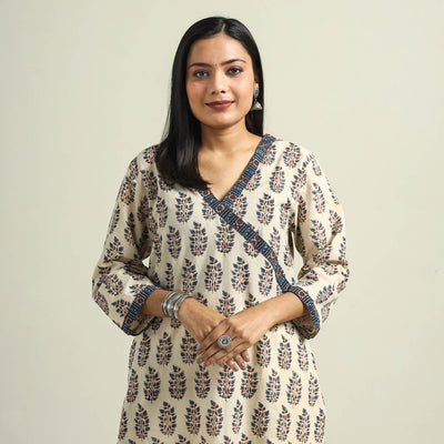 Buy Ajrakh Hand Block Printed Cotton Kurta Online at iTokri.com