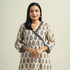 Buy Ajrakh Hand Block Printed Cotton Kurta Online at iTokri.com