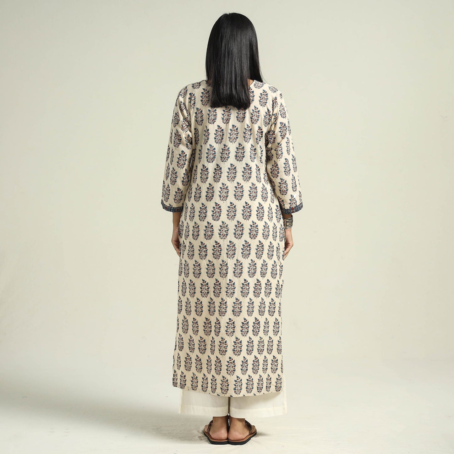 Buy Ajrakh Hand Block Printed Cotton Kurta Online at iTokri.com