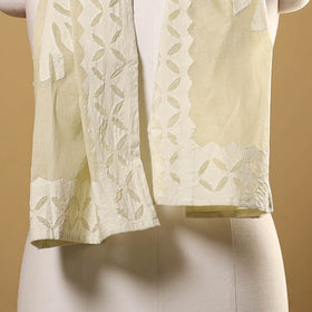 Beige Cut Work Cotton Barmer Applique Stole