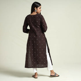 Dark brown - srikalahasti kalamkari patchwork jacquard