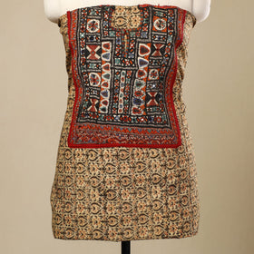  Beige Desert Thread Embroidery Kalamkari Kurta Material