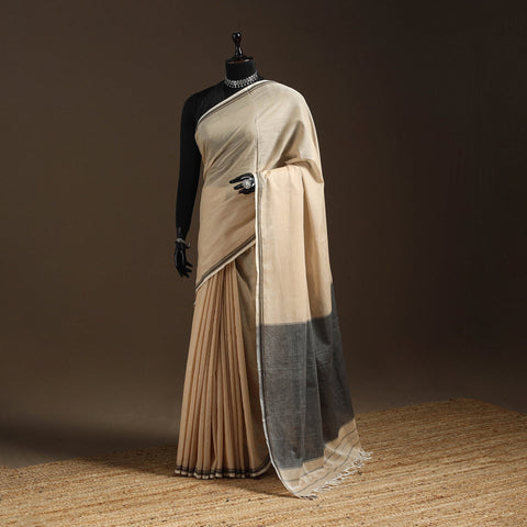 Dharwad cotton saree with border 15 - handcrafted