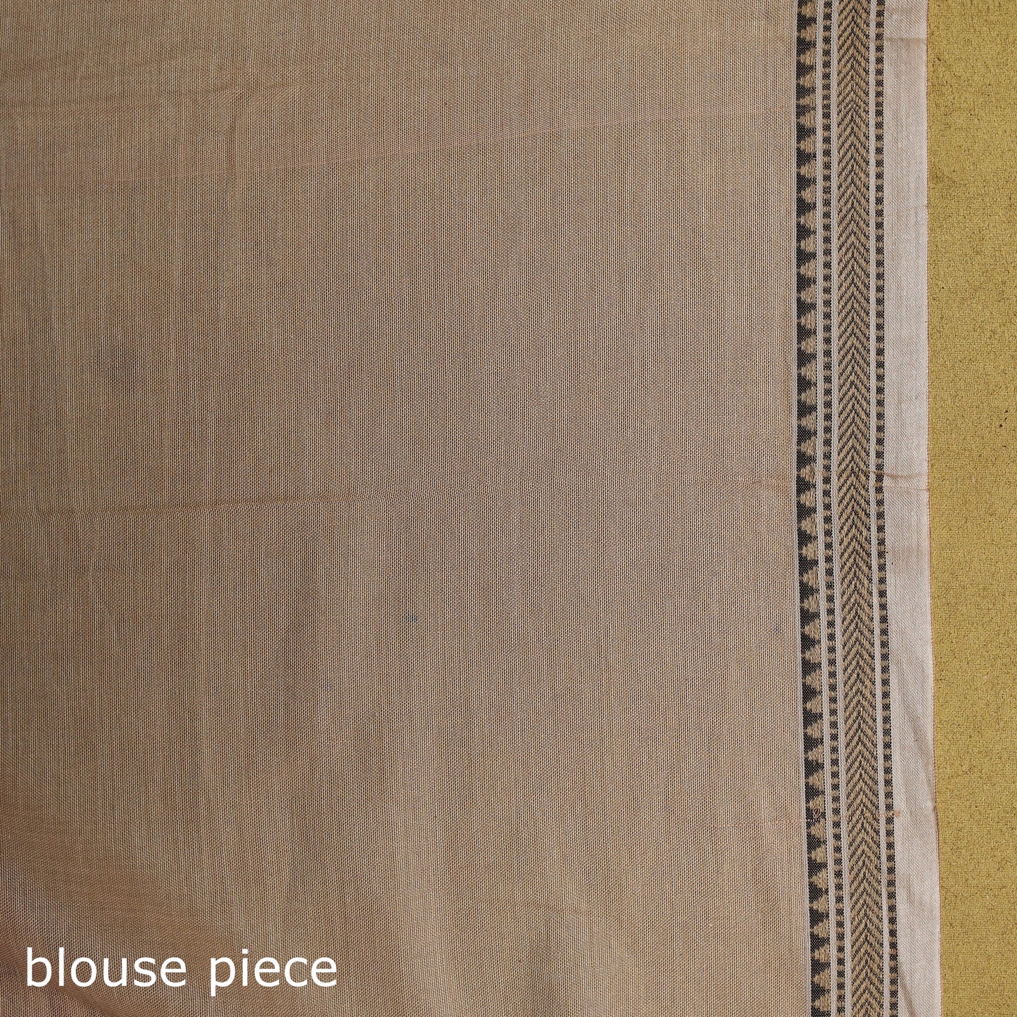 Beige - dharwad cotton saree with border 20 - handcrafted