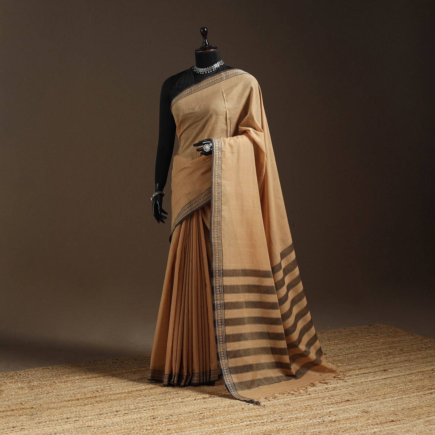 Dharwad cotton saree with border 29 - handcrafted