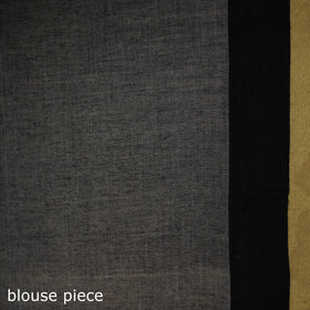 Beige - dharwad cotton saree with border 35 - handcrafted