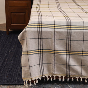 Beige - double handloom cotton bed sheet (108 x 90 in) 27