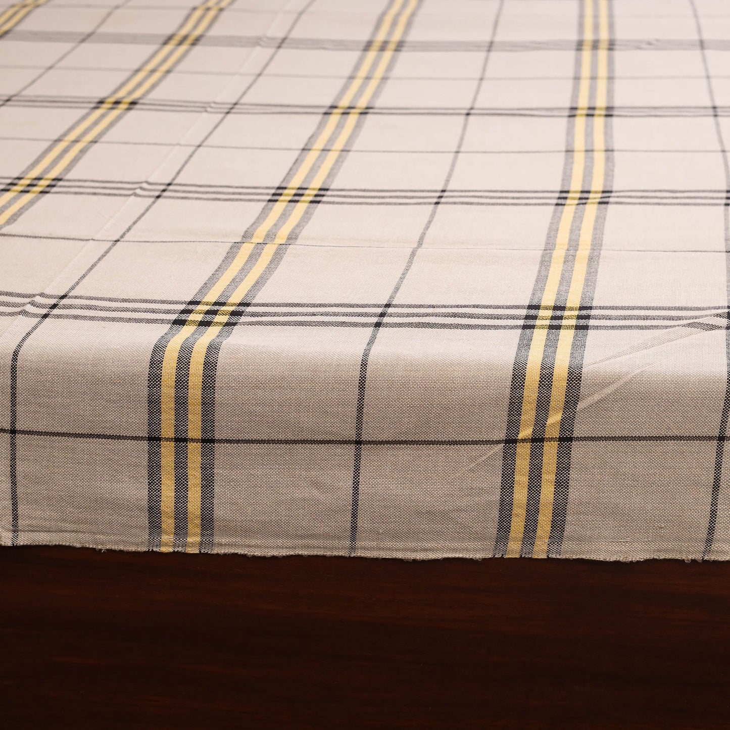 Beige - double handloom cotton bed sheet (108 x 90 in) 27