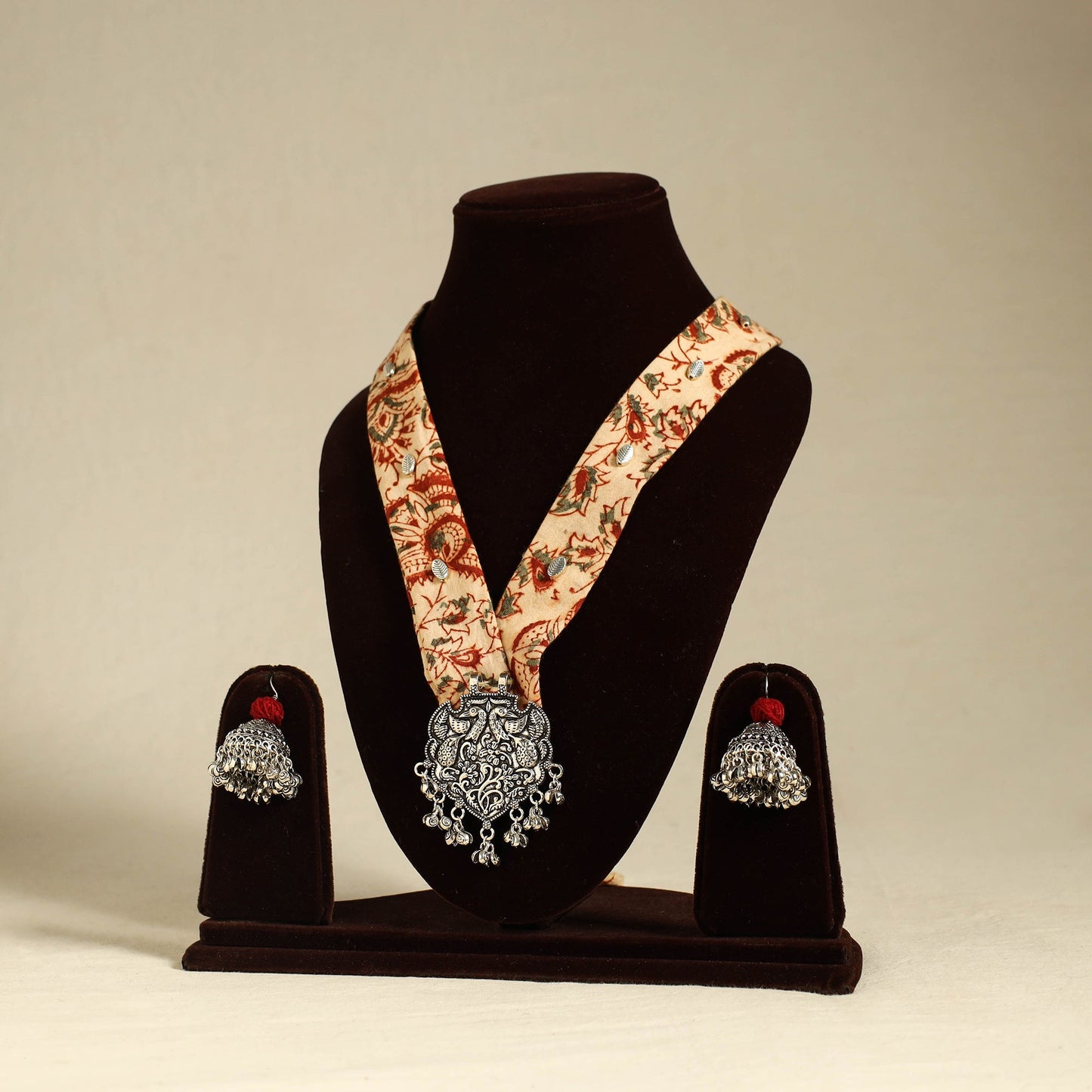 Beige - fabart german silver necklace set 07 - handcrafted