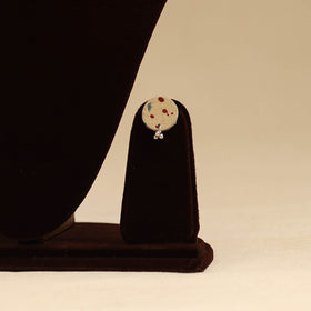 Beige - fabart jute choker necklace set with ghungroo work