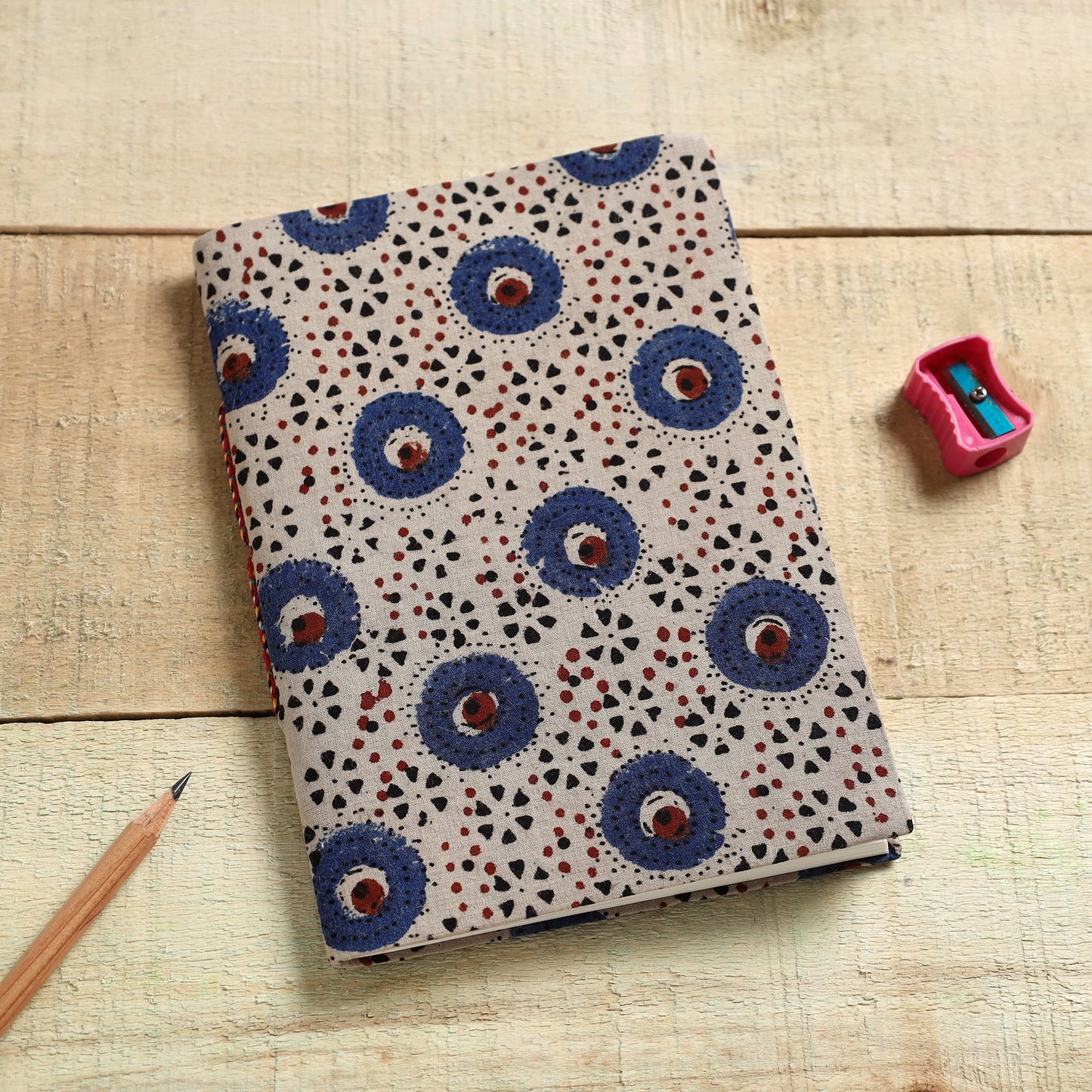  Ajrakh Fabric Cover Handmade Paper Notebook Online in India 