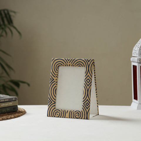 Beige - fabric embellished handmade photo frame (8 x 6 in)