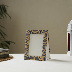 Beige - fabric embellished handmade photo frame (8 x 6 in)