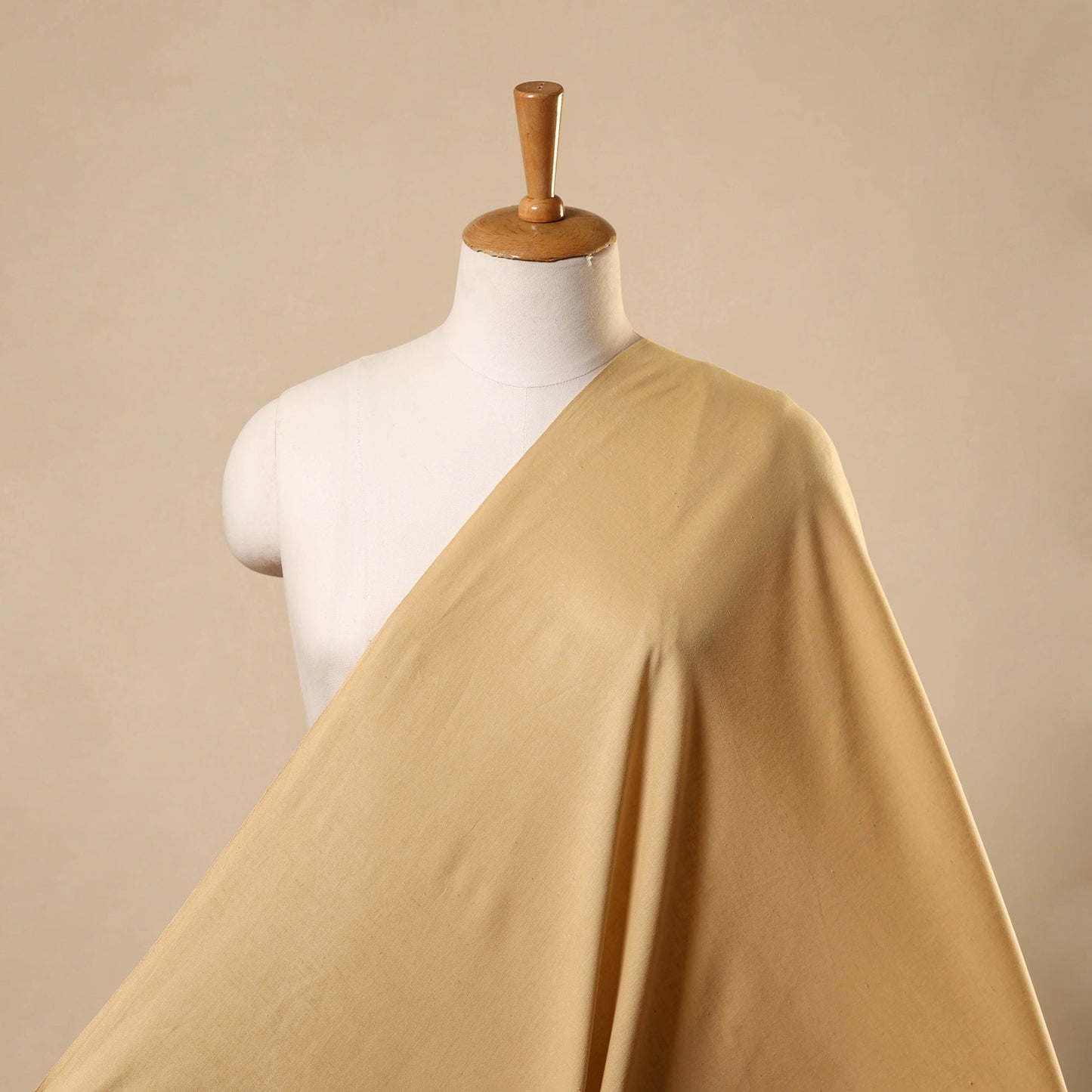 Beige Flex Cotton Prewashed Plain Fabric