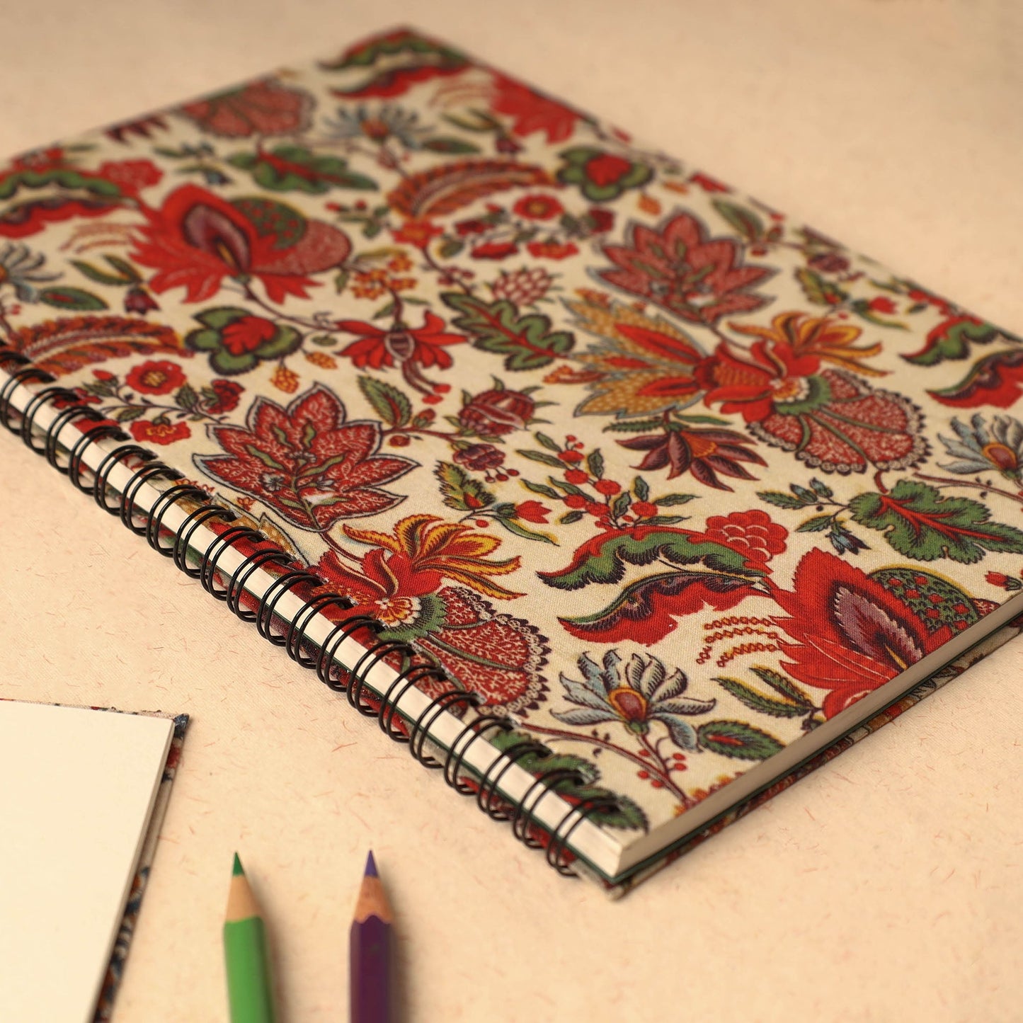  Floral Printed Handcrafted Spiral Notebook (10 x 7 in) 07 Online at iTokri.com 
