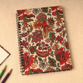 Beige - floral printed handcrafted spiral notebook (8 x 6