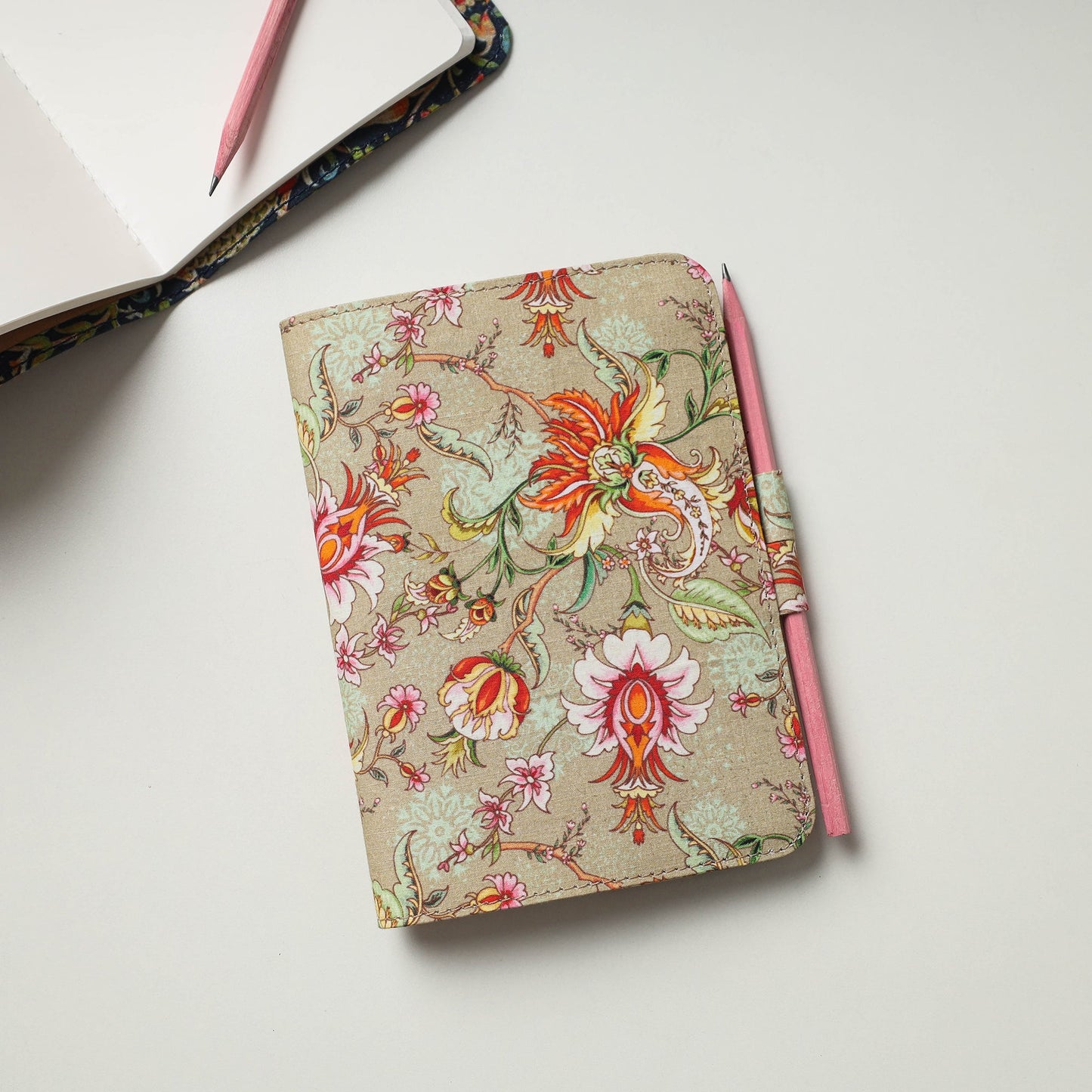 Buy Floral Printed Handmade Classic Notebook with Pencil (Large) Online at iTokri.com