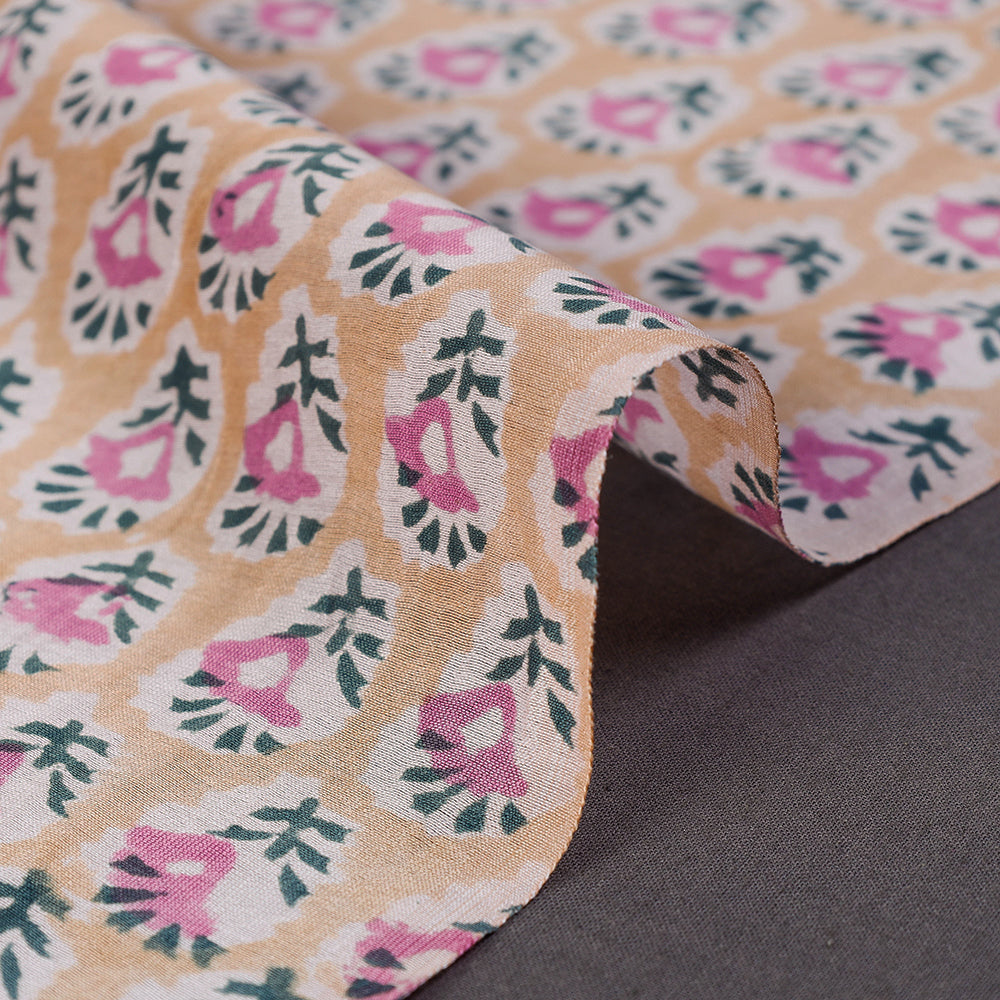  Sanganeri Block Print Fabric - Floral Rajasthani