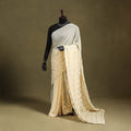 Beige - georgette embroidery phulkari saree 05 - handcrafted