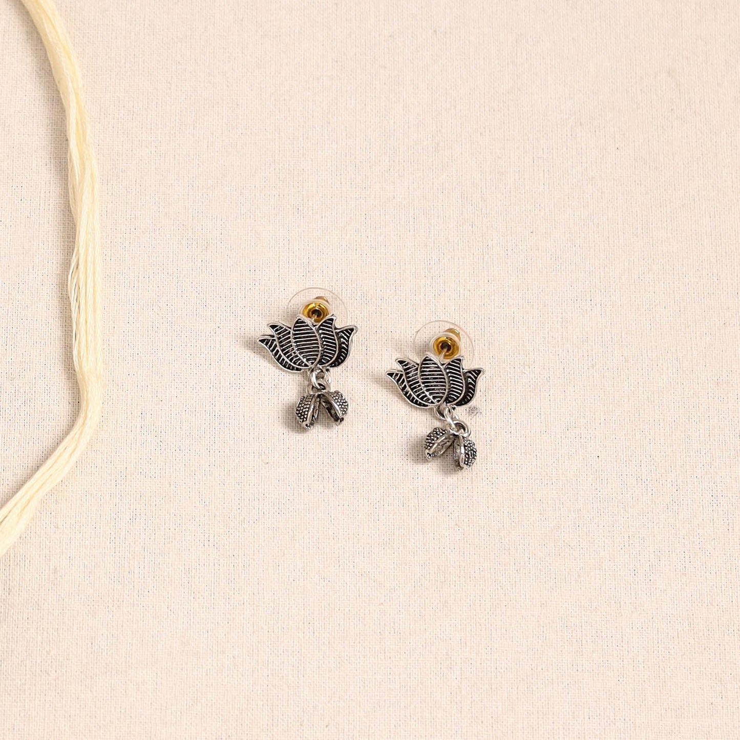 Beige - german silver fabart necklace set 28 - handcrafted