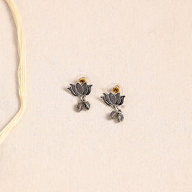 Beige - german silver fabart necklace set 28 - handcrafted