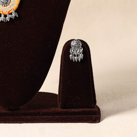 Beige - german silver jute necklace set 73 - handcrafted