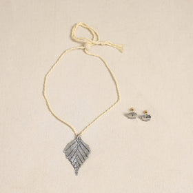 Beige - german silver necklace set 03 - handcrafted