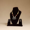 Beige - german silver thread beads necklace set 12
