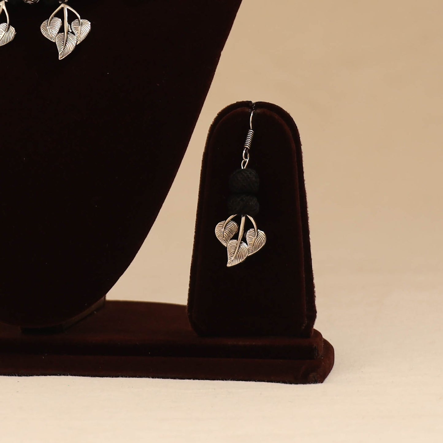 German silver thread beads necklace set 12 - handcrafted