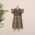 Beige - girls pure cotton ajrakh hand block print frock