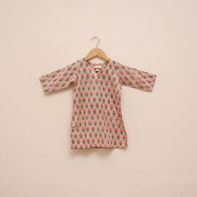 Girls sanganeri pure cotton kurta set (2-6 years) 07
