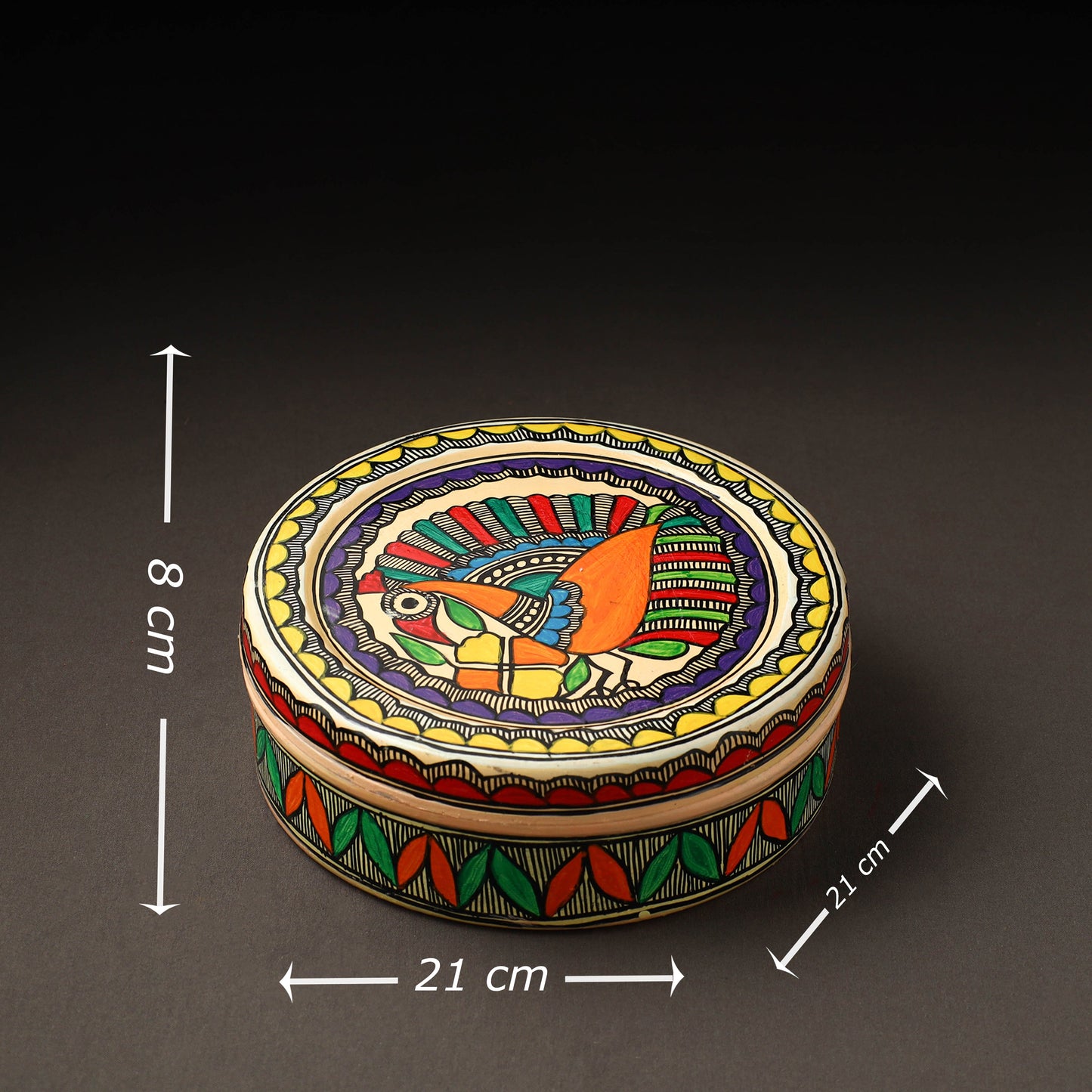  Godna Madhubani Handpainted Stainless Steel Casserole