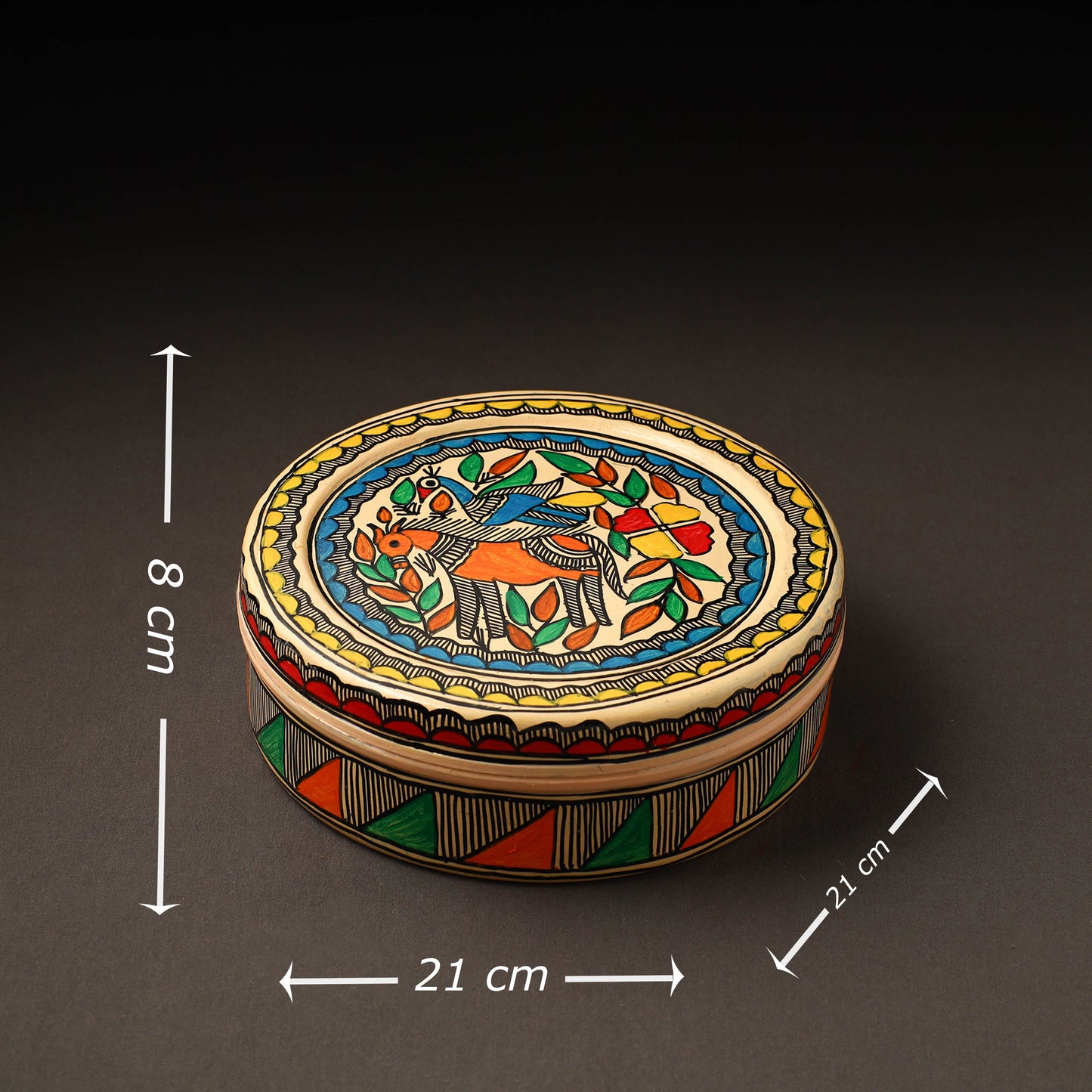  Godna Madhubani Handpainted Stainless Steel Casserole
