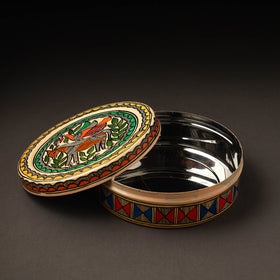  Godna Madhubani Handpainted Stainless Steel Casserole