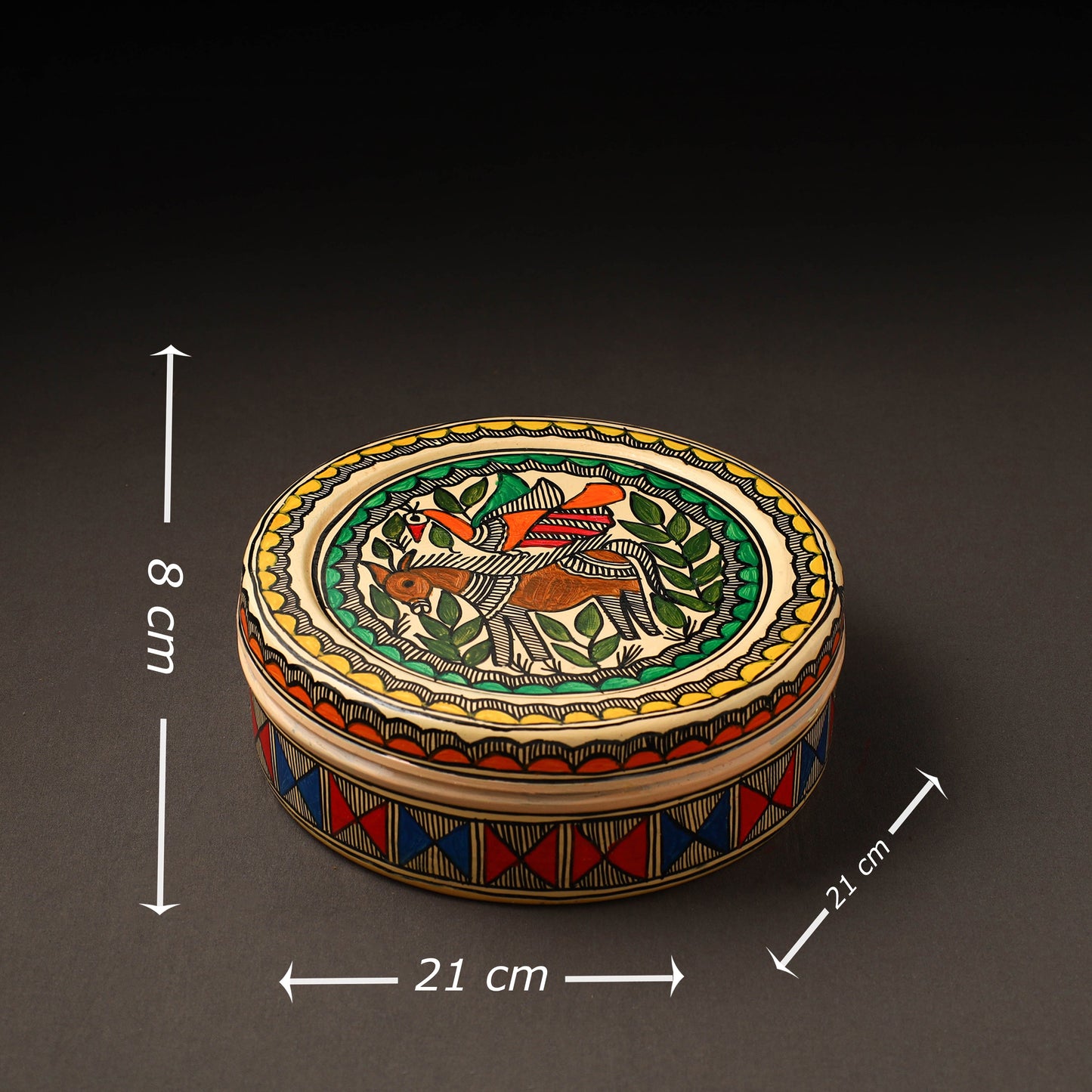  Godna Madhubani Handpainted Stainless Steel Casserole