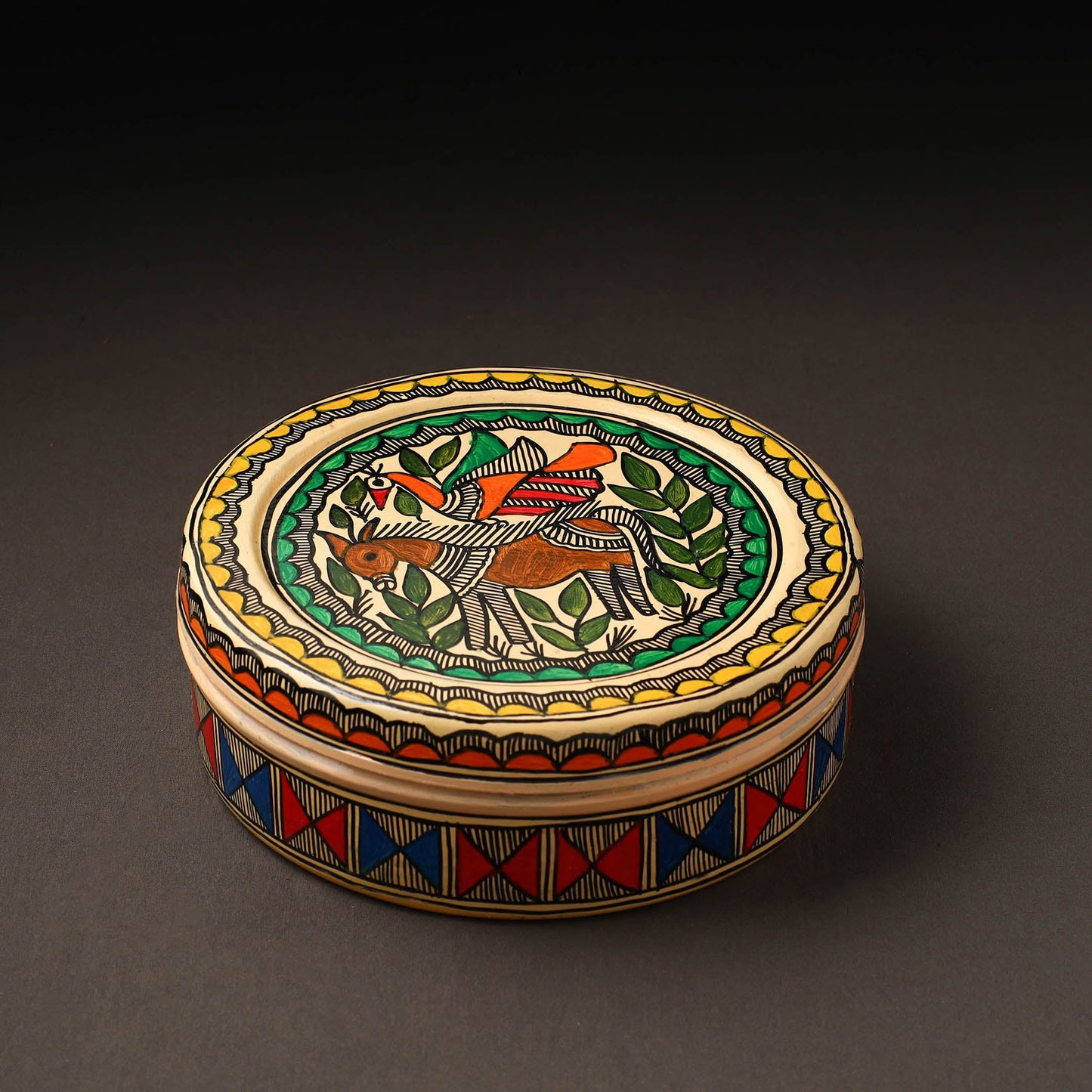  Godna Madhubani Handpainted Stainless Steel Casserole