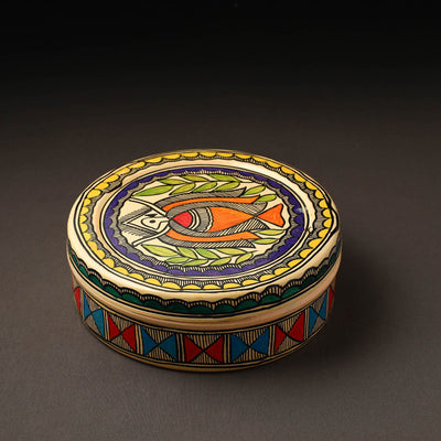  Godna Madhubani Handpainted Stainless Steel Casserole
