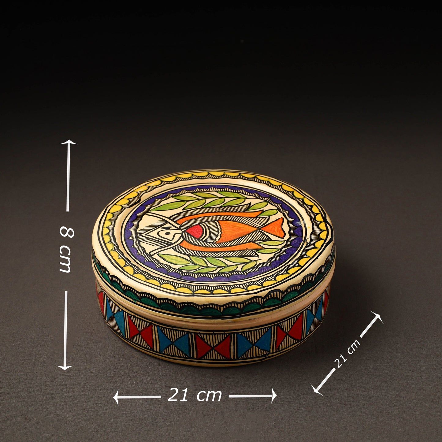 Godna Madhubani Handpainted Stainless Steel Casserole