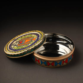  Godna Madhubani Handpainted Stainless Steel Casserole
