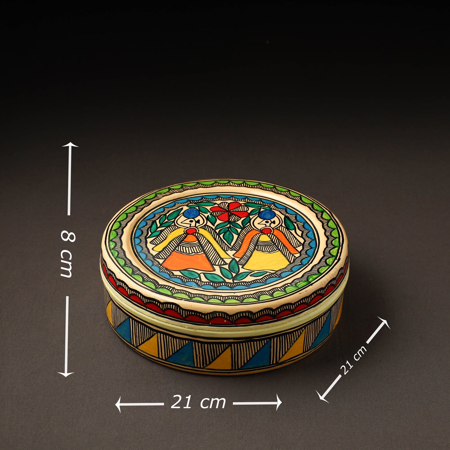  Godna Madhubani Handpainted Stainless Steel Casserole