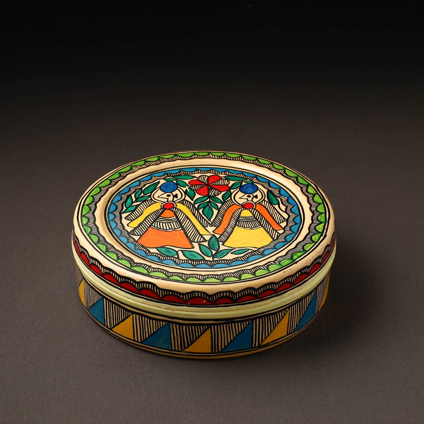  Godna Madhubani Handpainted Stainless Steel Casserole