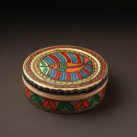  Godna Madhubani Handpainted Stainless Steel Casserole