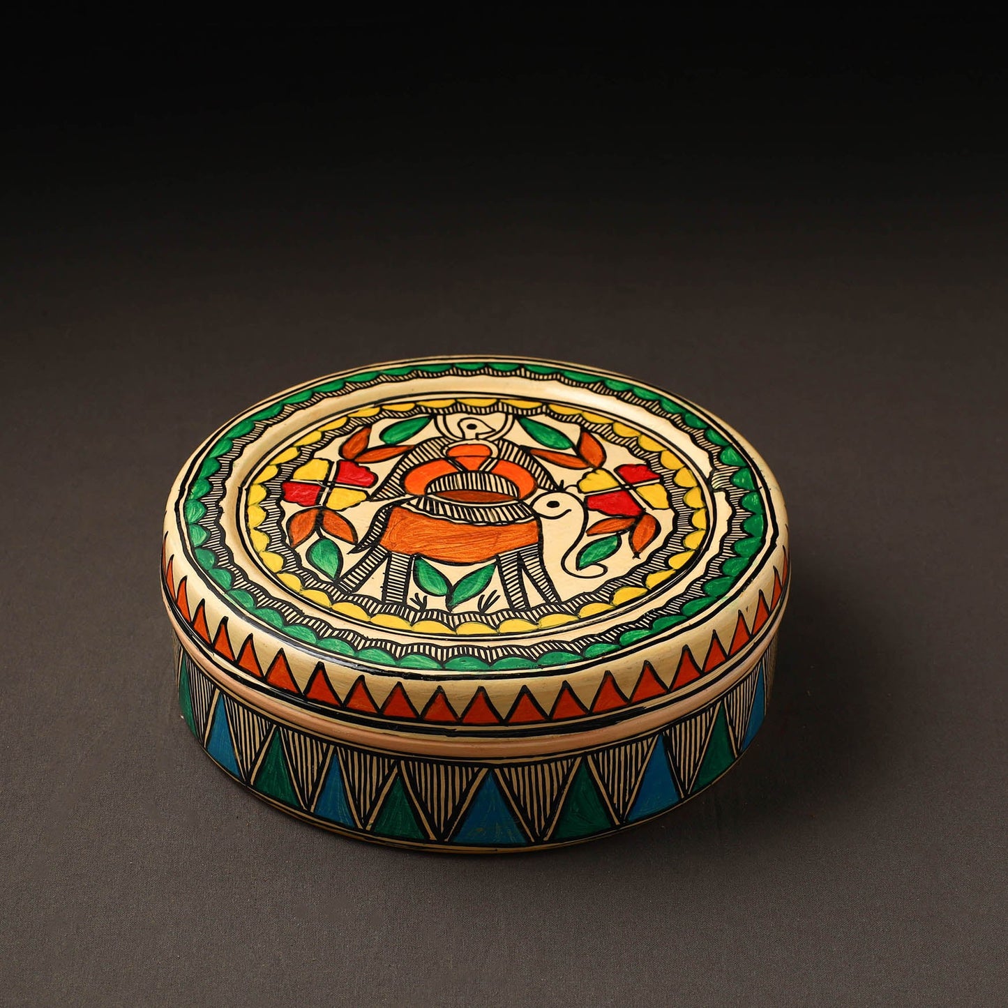  Godna Madhubani Handpainted Stainless Steel Casserole